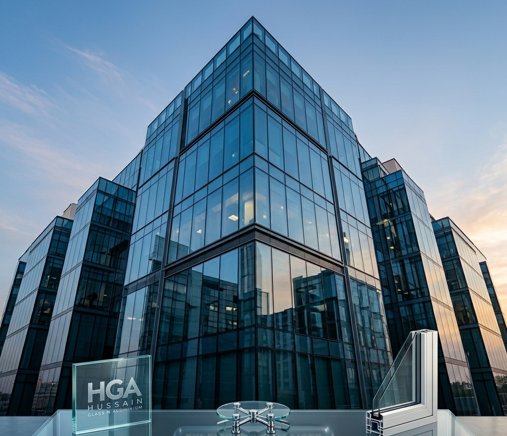Commercial Glass Facade and Building Elevation Karachi by HGA